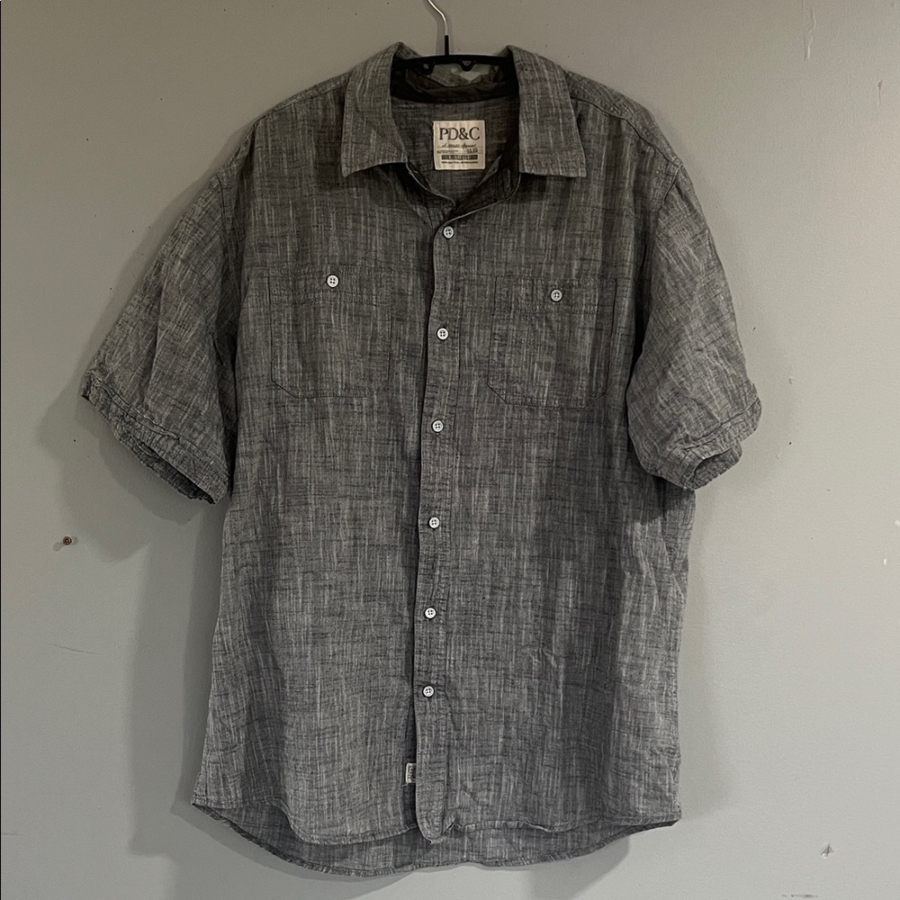 PD&C Charcoal/Gray  Button Down Shirt Large